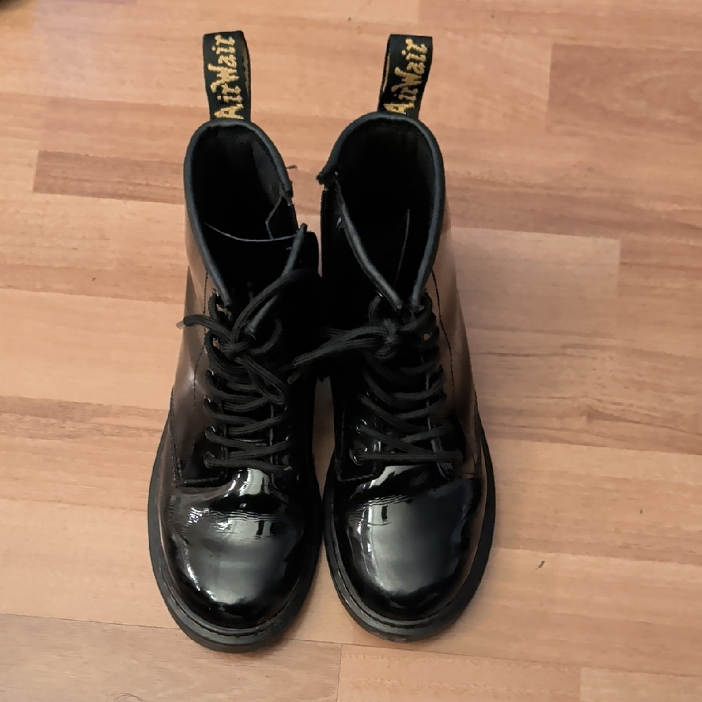 Black Patent Leather Doc Martens Boots